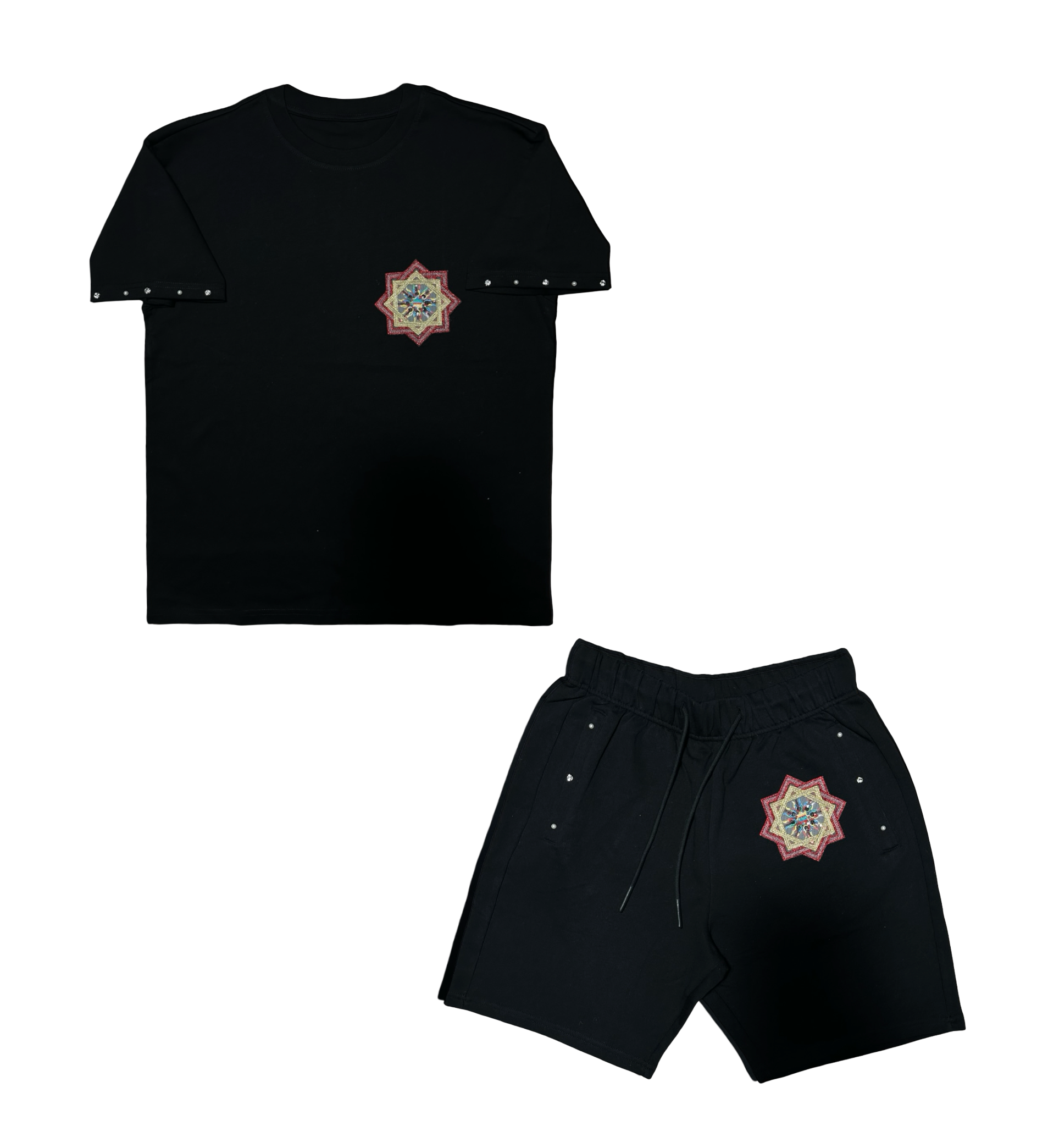 Burgundy Star Short Set