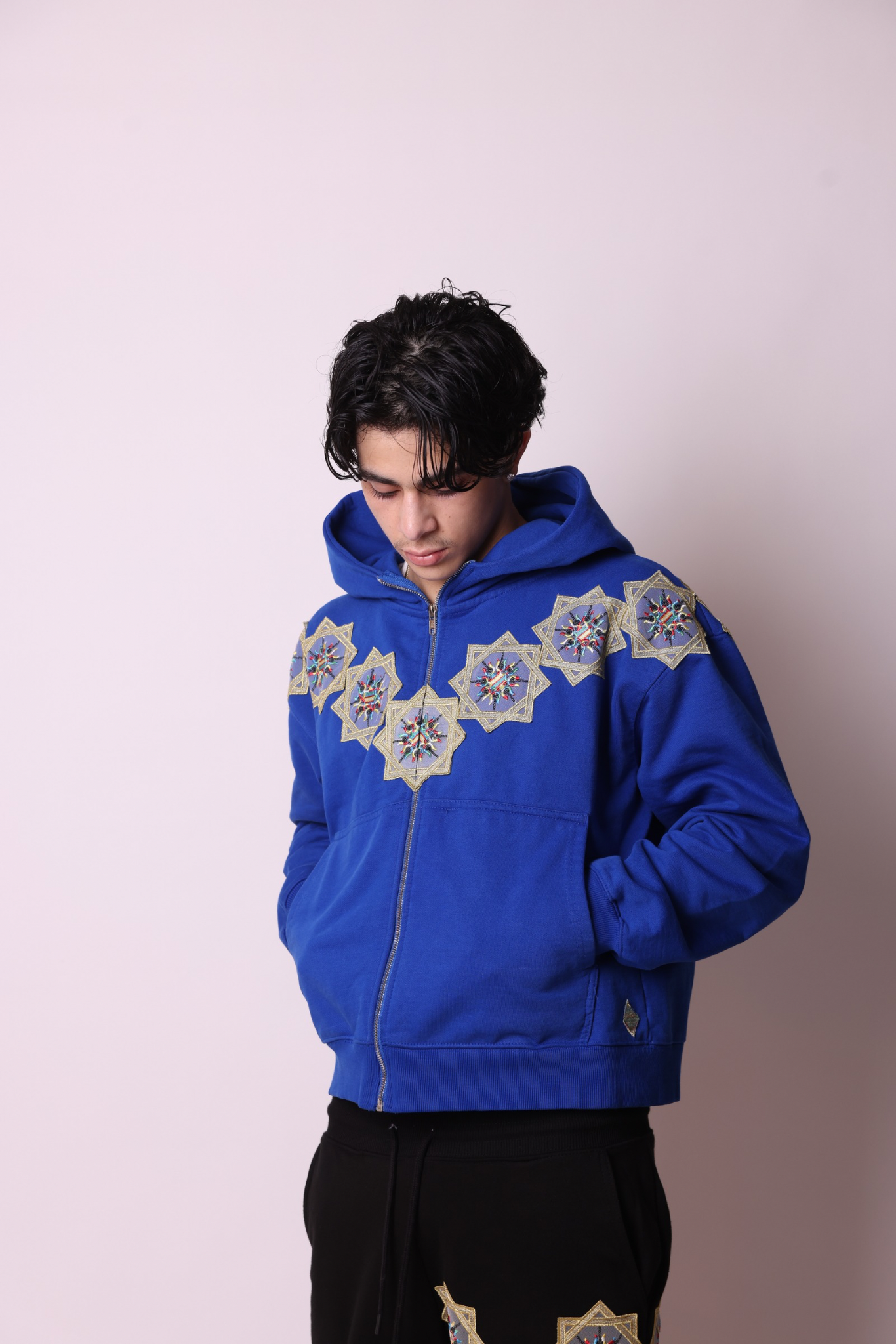 Suns Up Blue Zipper Hoodie